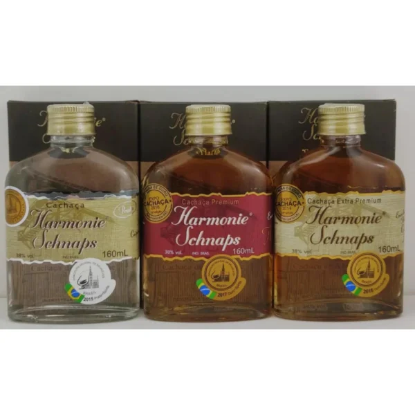 Cachaça Harmonie Schnaps Prata/ Premium/ ExtraPremium 3x160ml